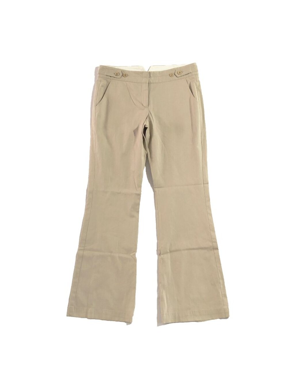 BCBGMaxAzria Pants Womens Size 8 Beige Chino Pinstripe Wide Leg Trousers